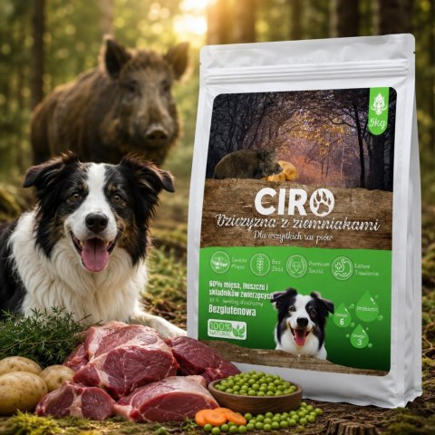 KARMA SUCHA DLA PSA DZICZYZNA Z ZIEMNIAKMI WSZYSTKIE RASY CIRO PREMIUM 5KG