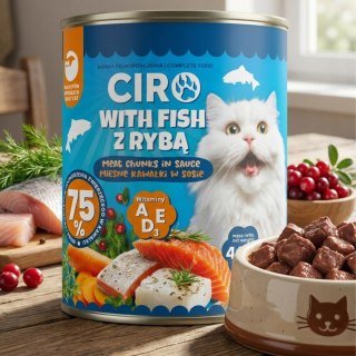 Karma Mokra Dla KOTA PUSZKA MIĘSNE KAWAŁKI W SOSIE 10x415G 75% Z RYBĄ