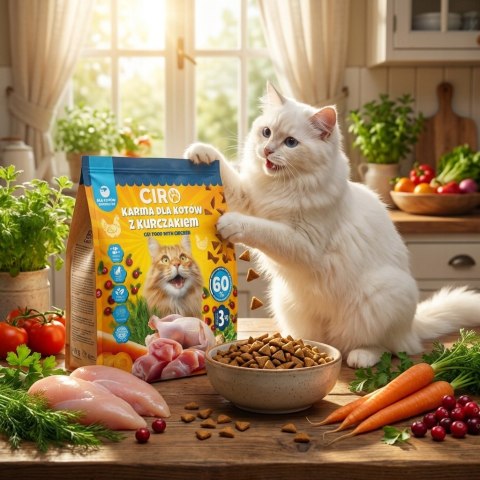 SUCHA KARMA DLA KOTA 3KG PREMIUM Z KURCZAKIEM ADULT DLA KOTÓW WYBREDNYCH