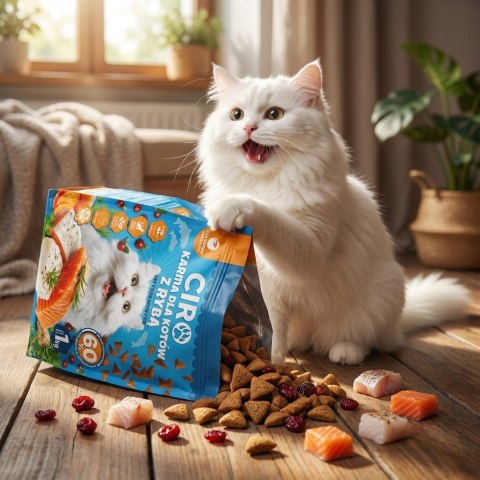 SUCHA KARMA DLA KOTA PO STERYLIZACJI Z RYBĄ 1KG ADULT DOROSŁE KOTY