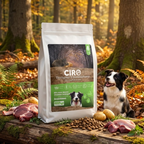 KARMA SUCHA DLA PSA WIEPRZOWINA Z ZIEMNIAKMI dla małych rasa 1.5kg CIRO