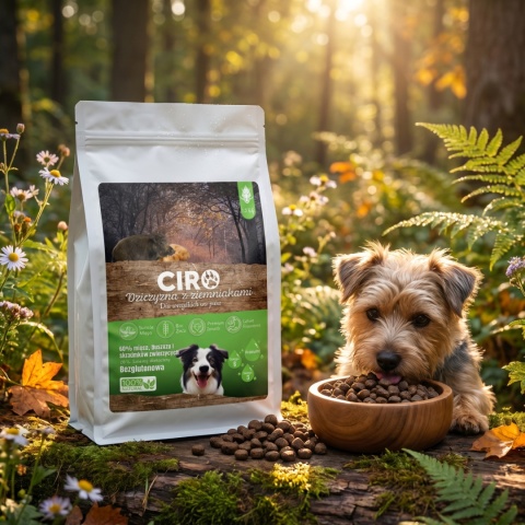 KARMA SUCHA DLA PSA WIEPRZOWINA Z ZIEMNIAKMI dla małych rasa 1.5kg CIRO