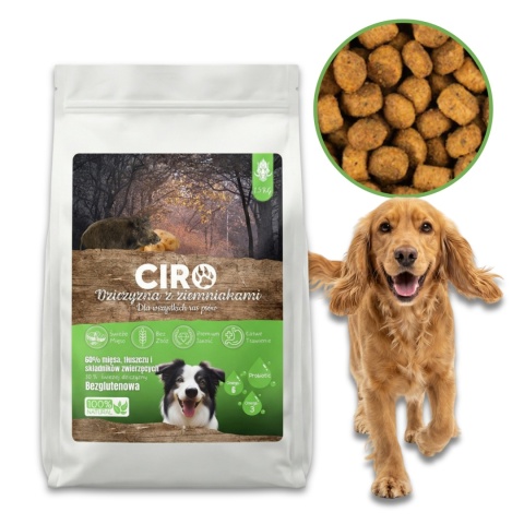KARMA SUCHA DLA PSA WIEPRZOWINA Z ZIEMNIAKMI dla małych rasa 1.5kg CIRO
