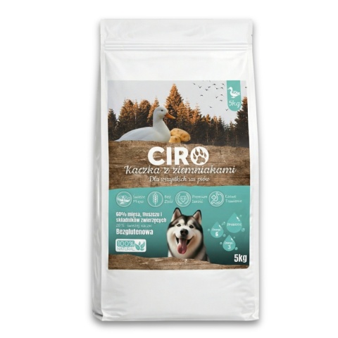 KARMA SUCHA DLA PSA KACZKA Z ZIEMNIAKMI WSZYSTKIE RASY CIRO PREMIUM 5KG