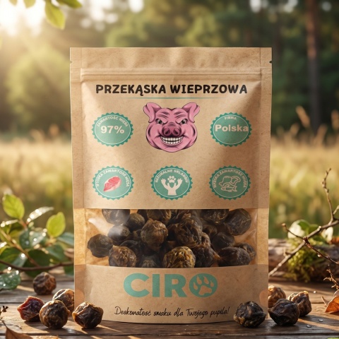 Smaczek treningowy dla psa 100% mięsa kuleczki z wieprzowiną 100g